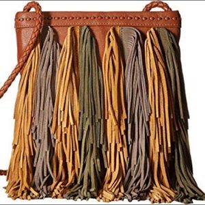 Sam Edelman Leather Jane Fringe Crossbody Bag
